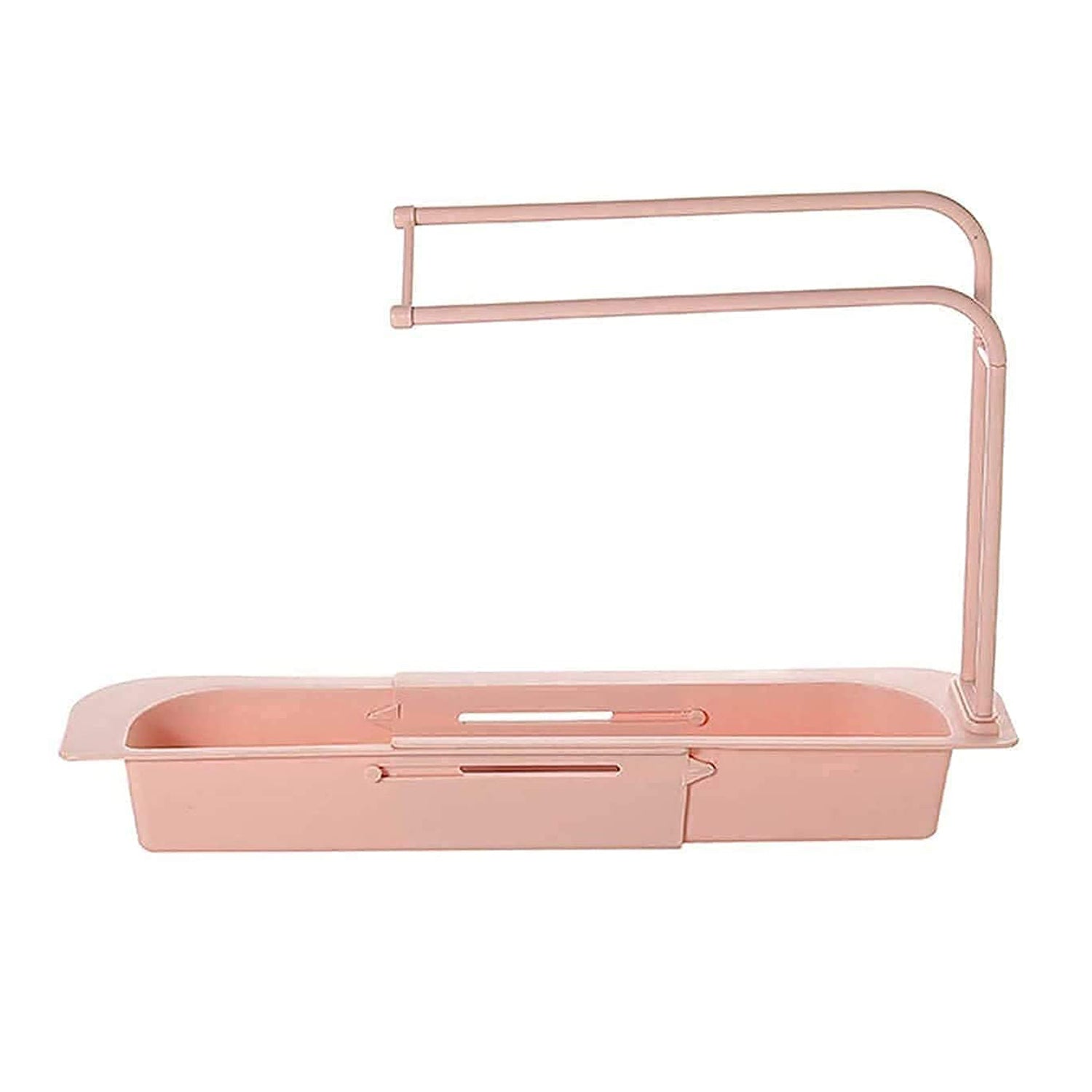 Kitchen Sink Organizer Rack With Towel Holder  Drain Tray (1 Pc)