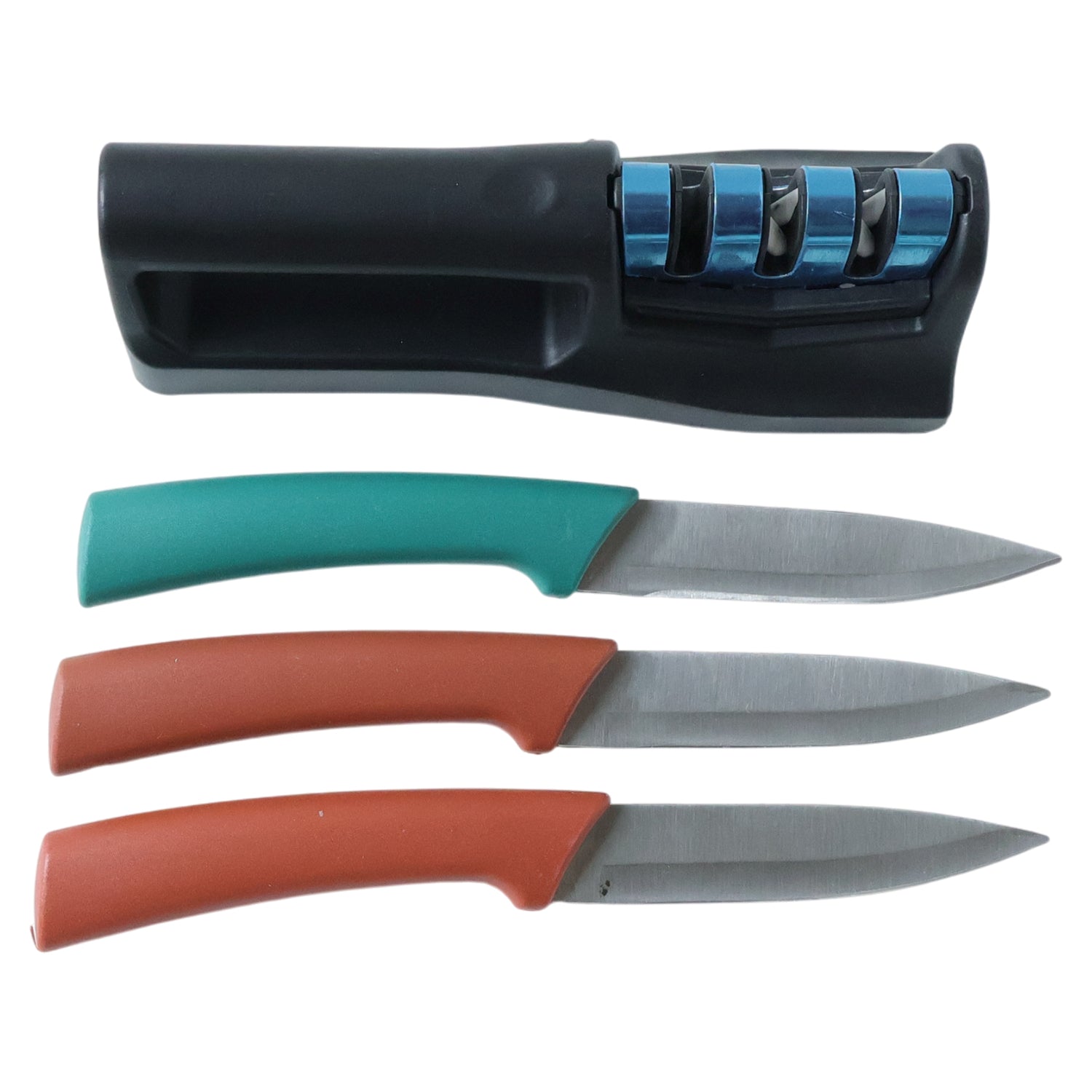 Multipurpose Kitchen Knife Set With Knife Sharpener (3 Pc Knife With Sharpener)